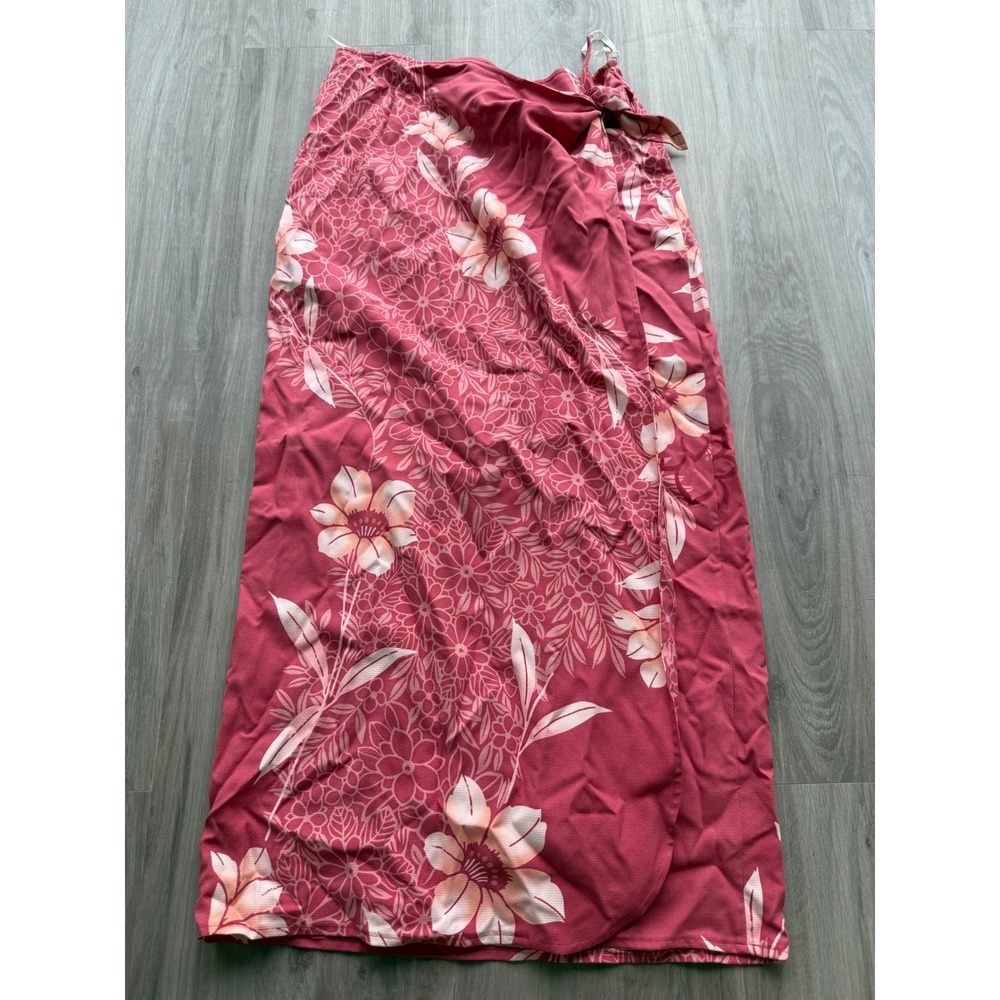 Tommy Bahama Silk Sarong Skirt Floral Tropical Swim Cover Up Red Pink M‎